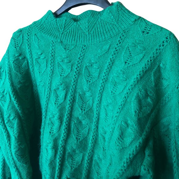 CIDER Green Cable Knit Sweater - Picture 2 of 3